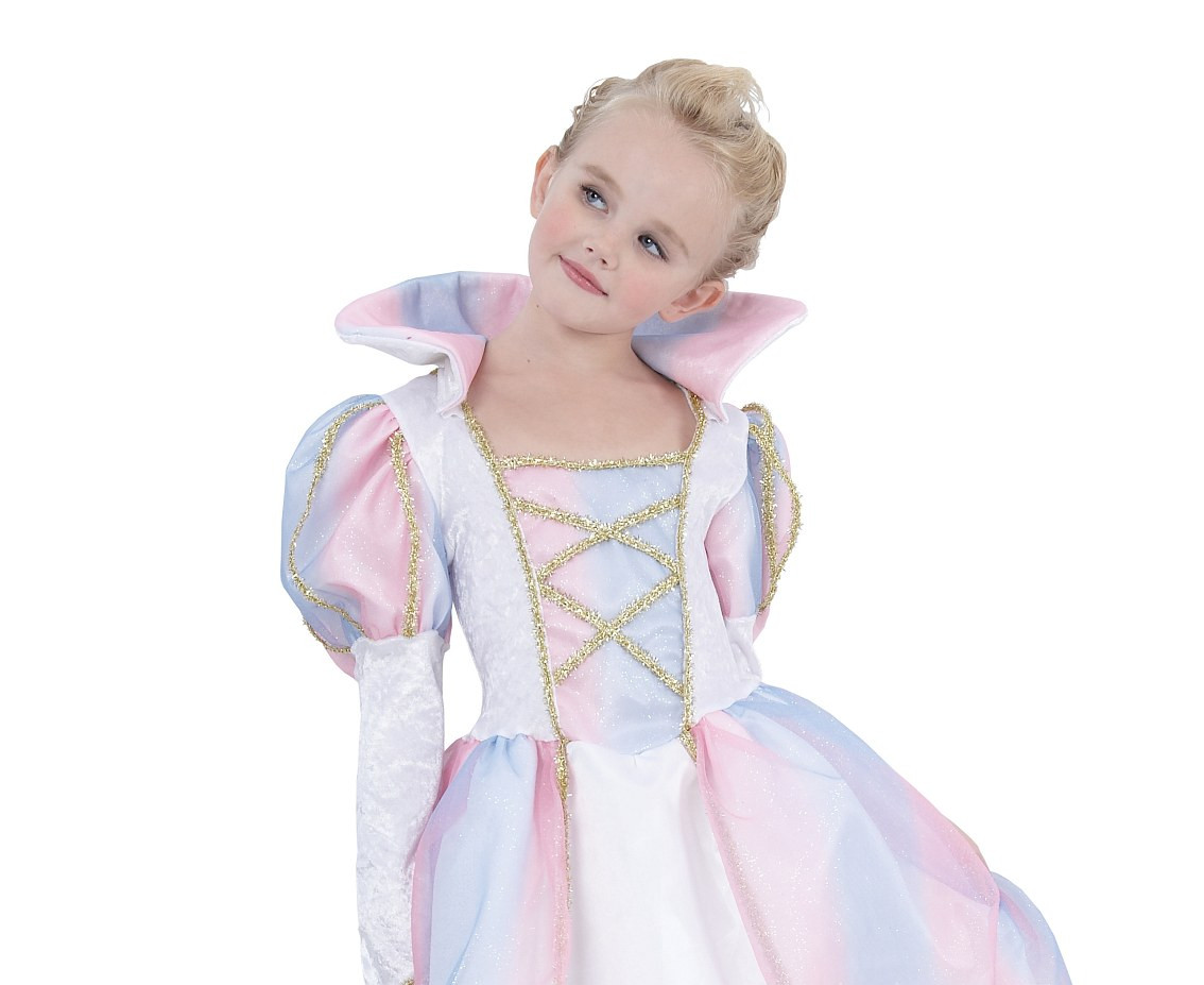 Costume for kids Rainbow Princess (dress with collar), size 110/120 cm